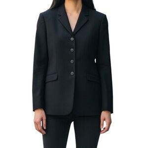 Piazza Sempione Wool Black Blazer Jacket Small